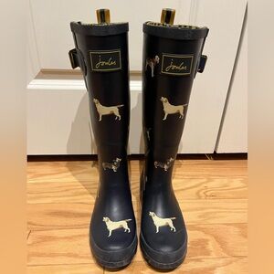 Joules ‘Wellyprint’ Rain Boot. Navy blue dog print 
UK 3/ EU 36/ US 5 (Women’s)